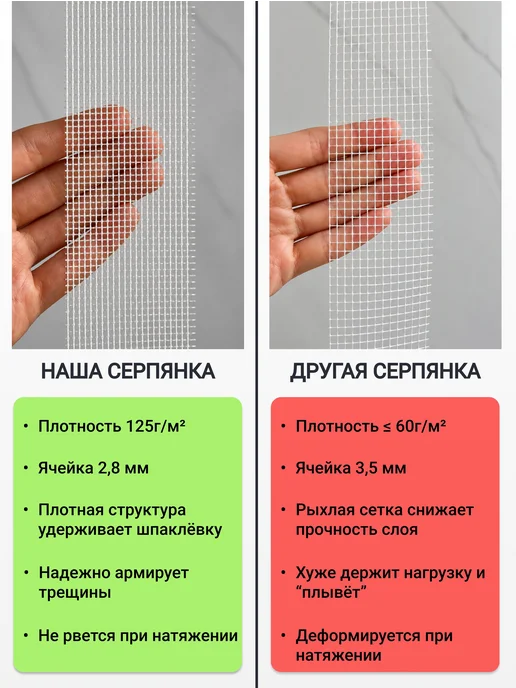 Самоклеящаяся стеклотканевая серпянка 200 мм × 30 м, 30 м, фото 4
