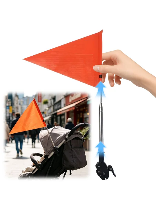Флаг с трубкой 5 4фт, для бортовых и мопедов, clamp mount, вариант, фото 2