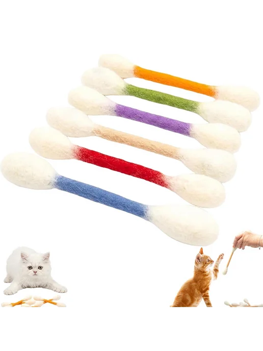 Игрушки для кота 6 шт. с котн-пом, фетр, массаж и жевательны, 6 шт, фото 2