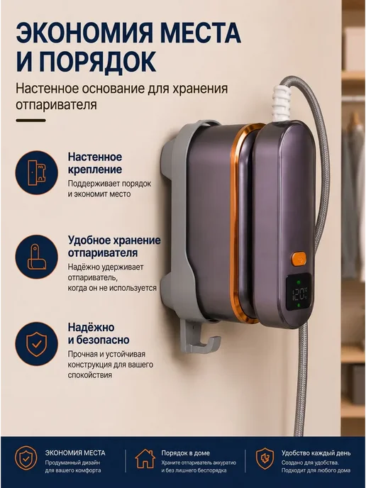 Отпариватель для одежды ручной с дисплеем, вариант, фото 2