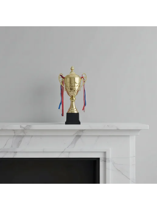 Трофеи метал с лентой для чемпионатов, кубок, бег футбол, вариант, фото 2
