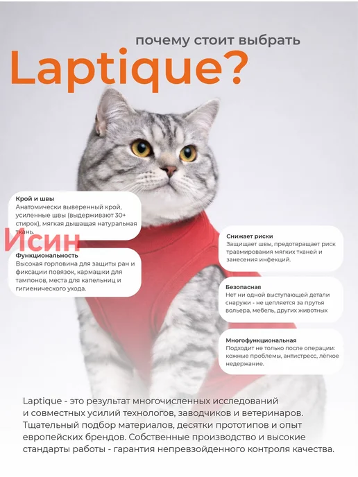 Послеоперационная попона-боди для кошек, размер 3XS, вариант, фото 2