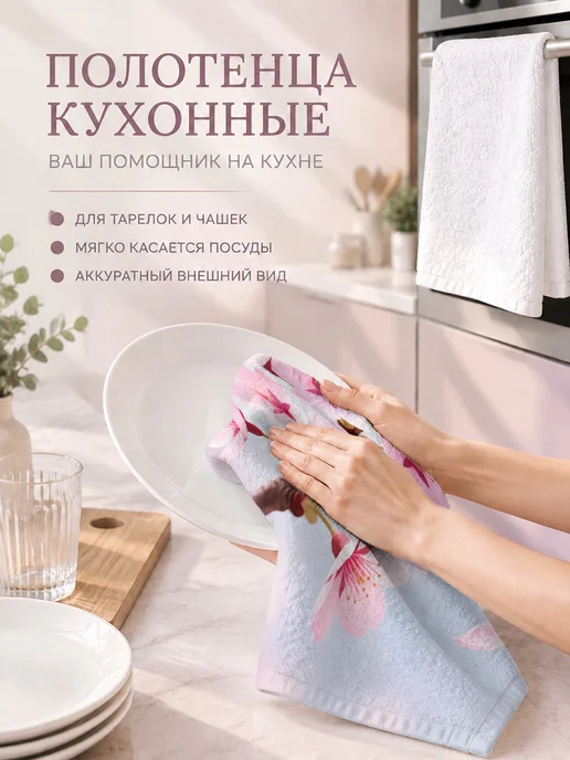Полотенце кухонное для посуды и рук быстросохнущее, вариант, фото 3
