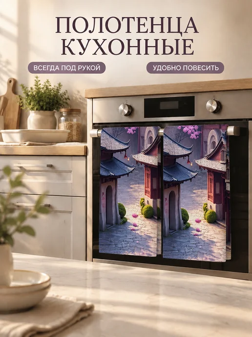Полотенце кухонное с принтом впитывающее 40х60 см, 40x60 см, фото 7