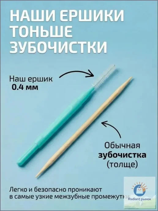 Ершики межзубные 0.4 мм для брекетов, вариант, фото 2