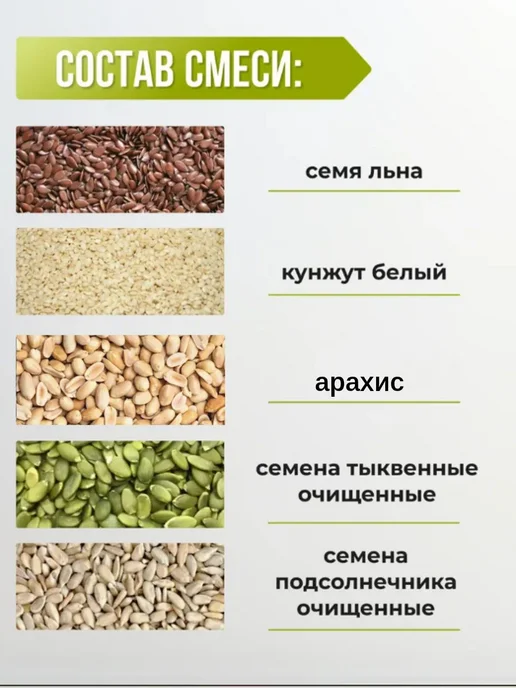 Смесь семян для салатов с арахисом Noyer натуральная, 500, вариант, фото 2