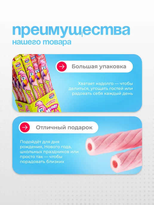 Канди клаб Маршмеллоу Меллоу-джеллоу со вкусом клубники 24 шт по 18 гр, 24 шт, 18 г, фото 3