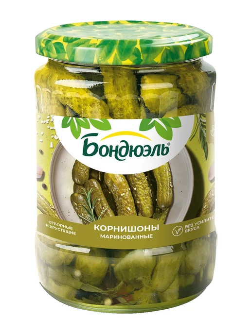 Огурцы маринованные, корнишоны, 540 г, 540 г