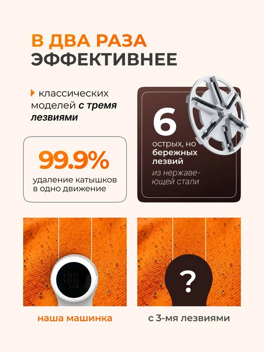 Машинка для удаления катышков на одежде, беспроводная, бежевый, фото 5
