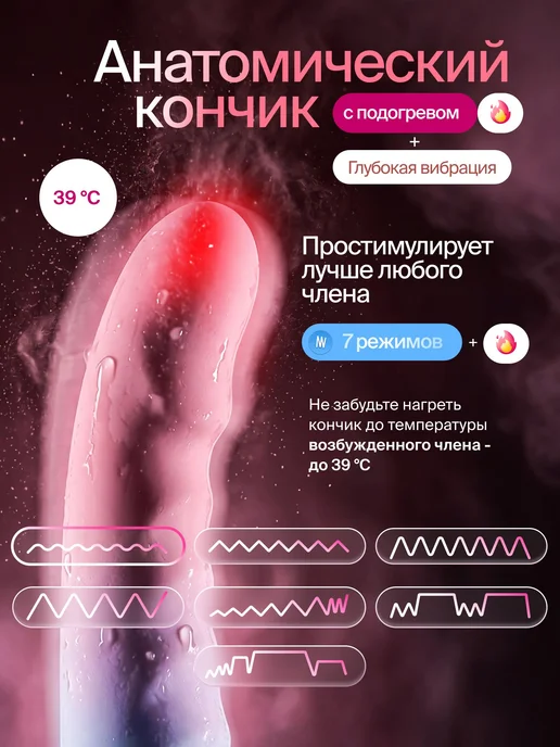 Вибратор для женщин ROSS c подогревом Двусторонний, вариант, фото 5