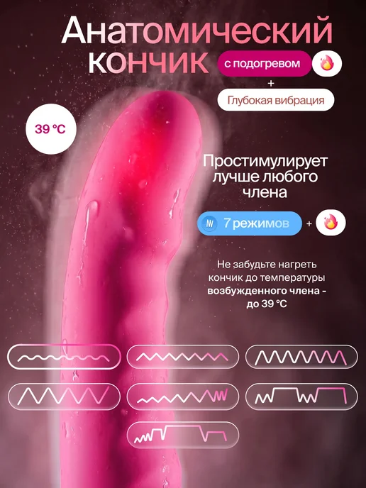 Вибратор для женщин ROSS c подогревом Двусторонний, вариант, фото 3