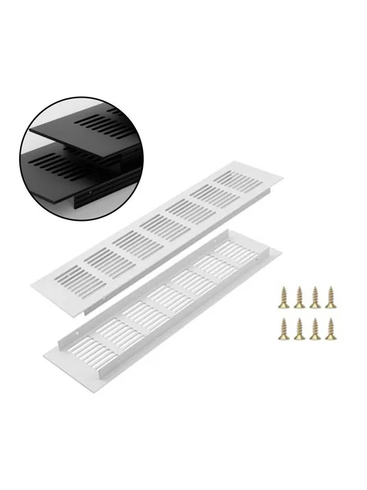 Алюминиевая вентиляционная решетка 20x5 см, белая, для шкафа, 20x5 см, фото 4