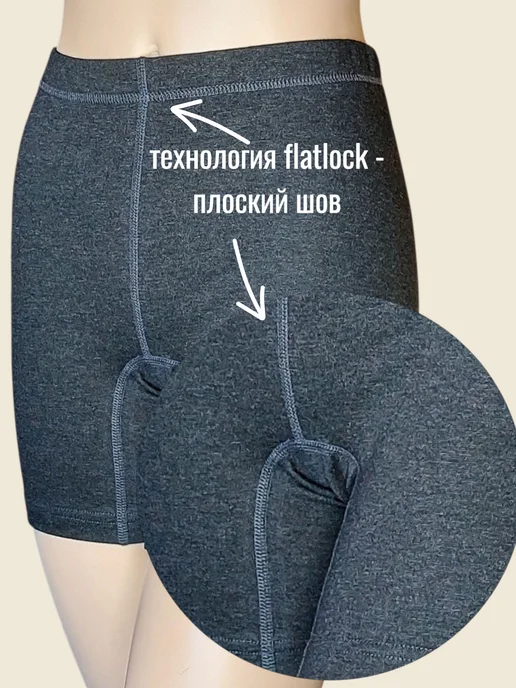 Панталоны теплые хлопок с начесом, термошорты, черный, фото 2
