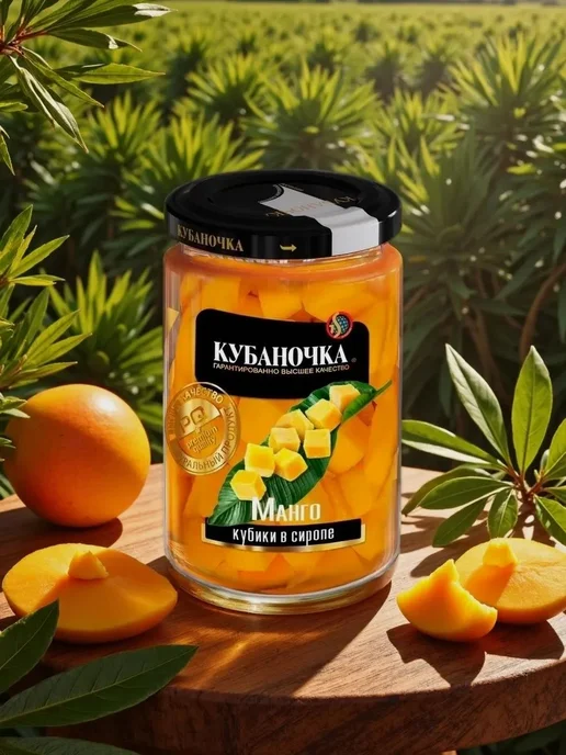 "Манго в сирое" кубики, компот, 380 г.3 банки, 380 г, фото 3
