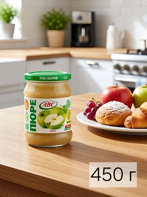 Пюре яблочное, Будь здоров ABC Беларусь, 450 г, 450 г