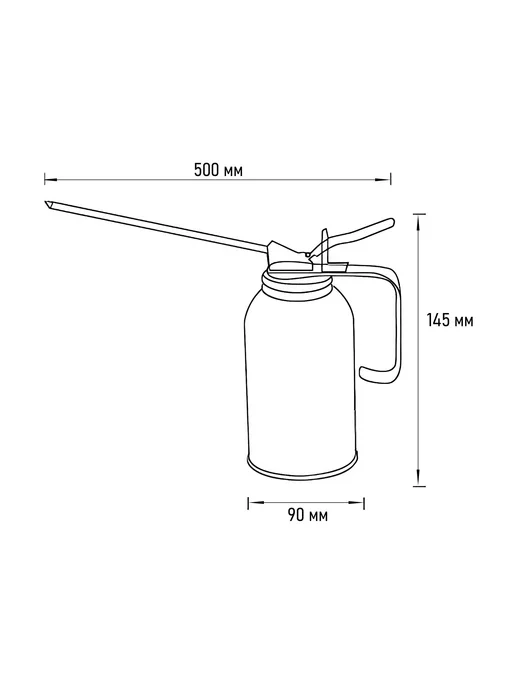 HARDEN Масленка-нагнетатель стальная 500ml, удлиненный наконечник, 500 мл, фото 3