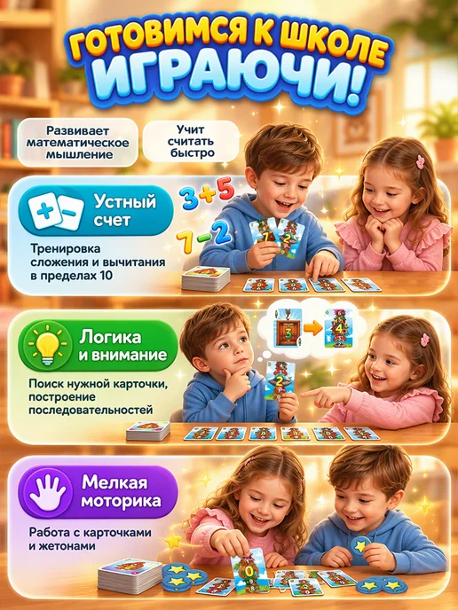 ДЕСЯТОЕ КОРОЛЕВСТВО Настольная игра для детей Математические домики, зеленый, фото 5