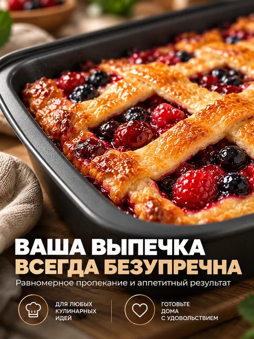 Форма для запекания прямоугольная, противень, серый, фото 3