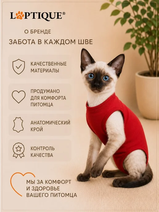 Попона послеоперационная для кошек размер 6XS, вариант, фото 2