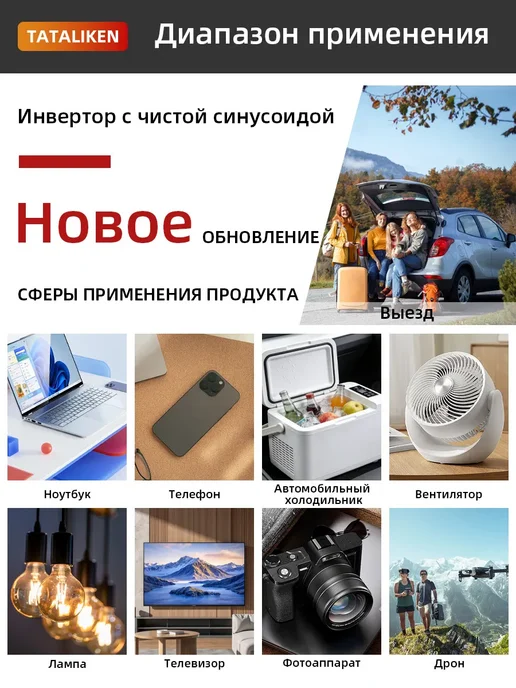 преобразователь напряжения инвертор автомобильный 24-220, вариант, фото 6