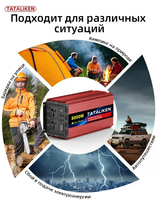 преобразователь напряжения инвертор автомобильный 24-220, вариант, фото 5