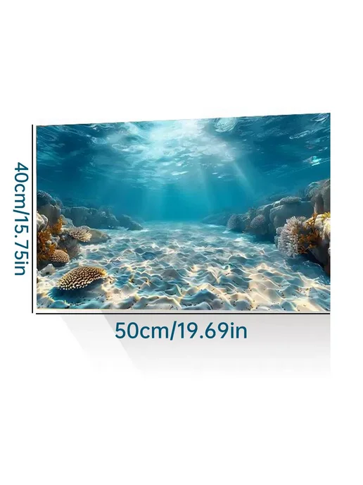Наклейка для аквариума с коралловым рифом 50х40 см, 50x40 см, фото 2