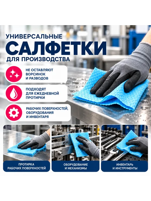 Безворсовые салфетки для уборки из целлюлозы в рулоне 200 шт, 200 шт, фото 4