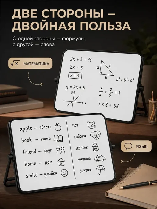 Доска магнитномаркерная настольная для рисования 23×30 см, 23x30 см, фото 2