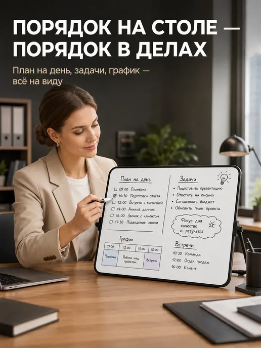 Доска магнитномаркерная настольная для рисования 23×30 см, 23x30 см, фото 5