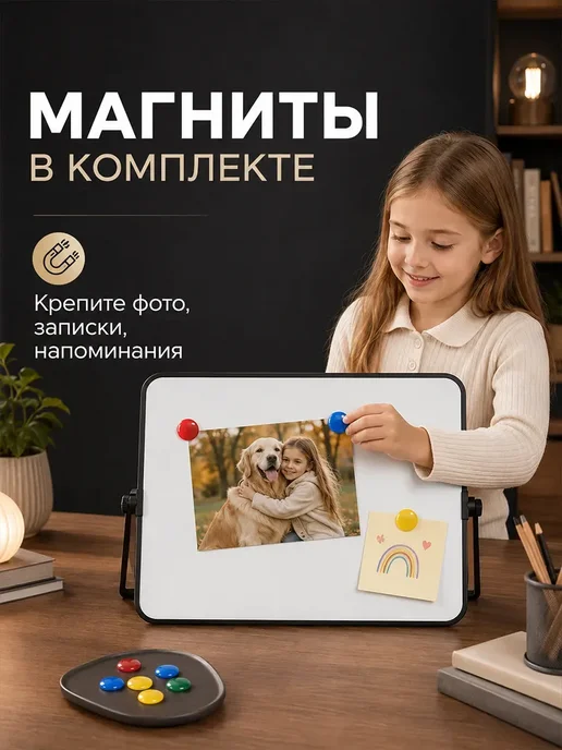 Доска магнитномаркерная настольная для рисования 23×30 см, 23x30 см, фото 6