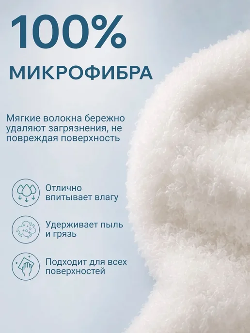Шубка для мытья окон 35 см микрофибра без разводов, вариант, фото 2