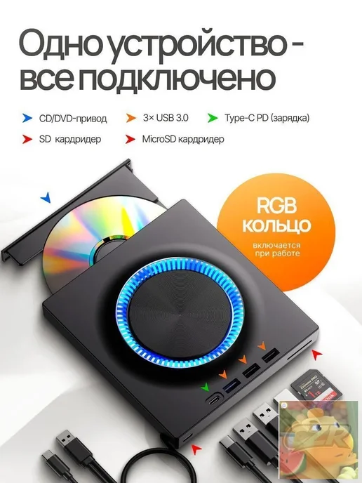 Внешний DVD привод USB 3.0, вариант, фото 3