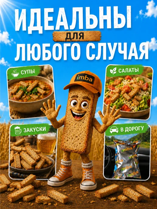 imba Сухарики 1 кг со вкусом лисичек со сметаной, 1 кг, фото 3