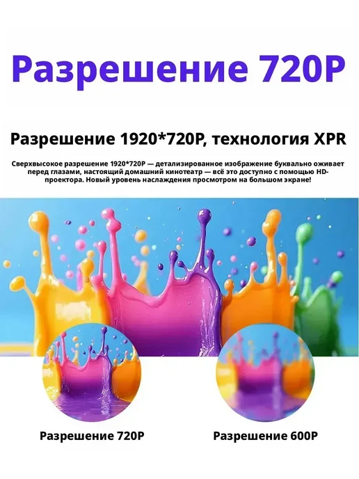 Умный проектор 4K, портативный, подключение к телефону, вариант, фото 5