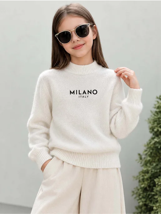 Молодежные трикотажные свитера с принтом и бархат для сохран, белый