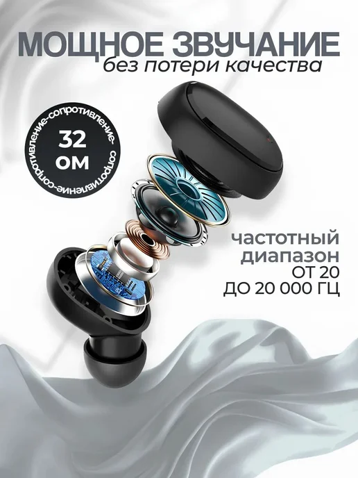 Наушники беспроводные с микрофоном, Bluetooth, черный SH, черный, фото 4