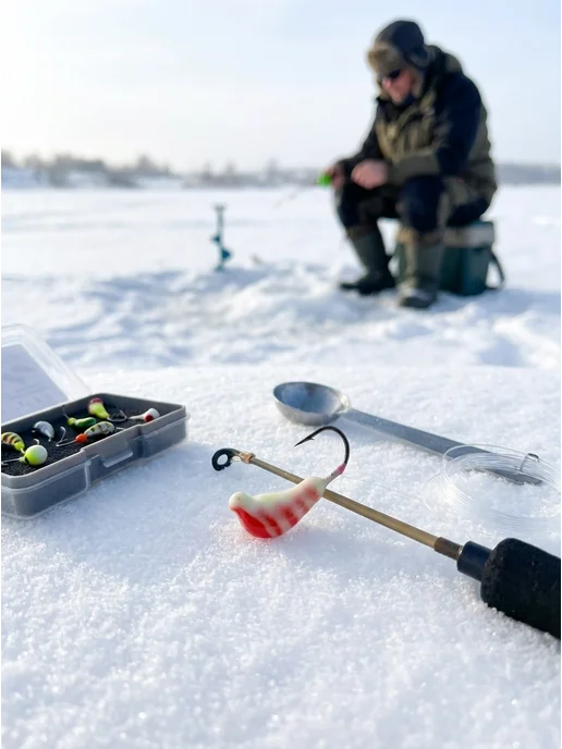 FishDog Мормышки для зимней рыбалки с фосфорной пяткой 5 штук, черный, фото 3