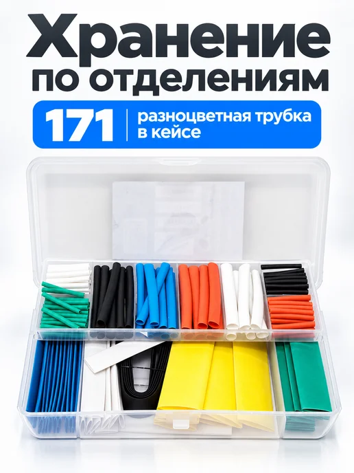 Термоусадочные трубки для проводов набор 127 шт, 171 шт, фото 4