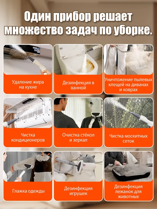 Xiaomi Паровая швабра с насадками для уборки и мытья дома, вариант, фото 3