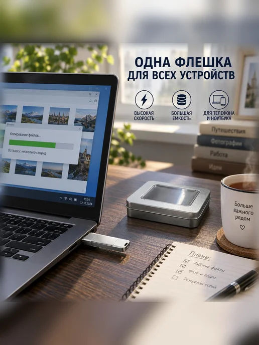 Флеш-накопитель USB Type-C с адаптером для Android, вариант