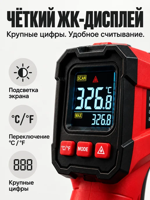 Пирометр кондитерский бесконтактный, вариант, фото 2