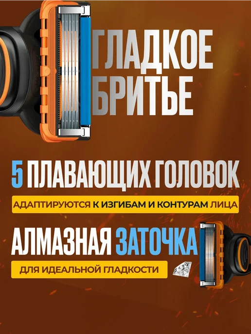 без бренда Сменные кассеты 8шт и станок для бритья, 5 лезвий, 8 шт, фото 6