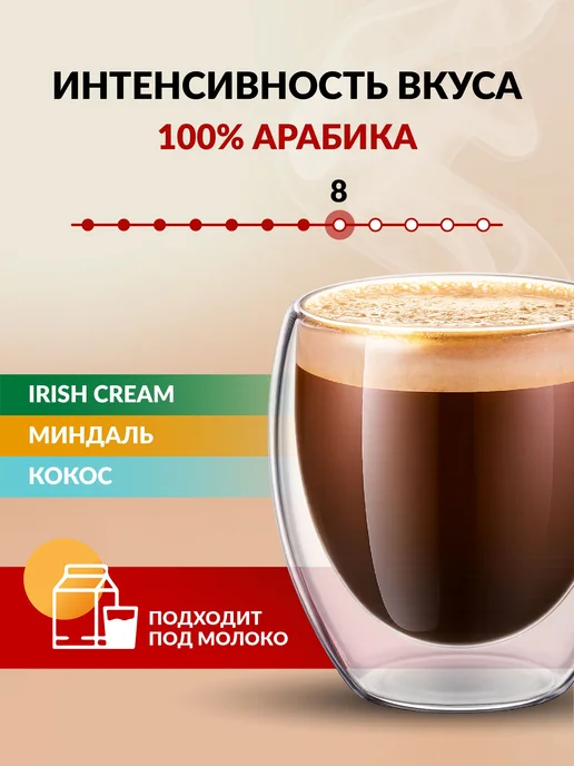 Набор кофе в капсулах Irish Cream, Миндаль, Кокос формата от, бежевый, фото 2