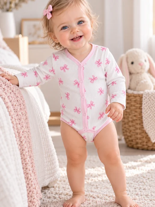 Luxury Baby Боди для новорожденных с длинным рукавом в рубчик, вариант, фото 5