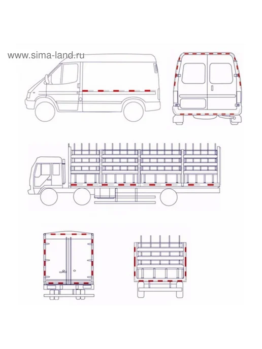 Market_Для авто Светоотражающая лента, самоклеящаяся, красно-белая, 15 м, фото 2