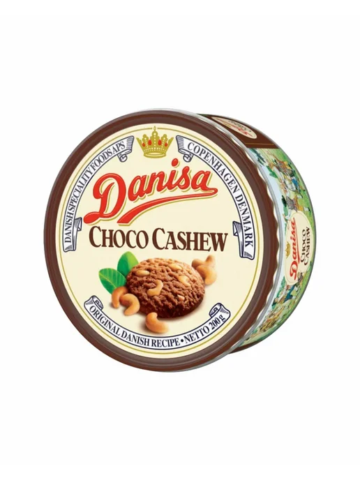 Danisa Butter Cookies Печенье Choco Cashew сдобное шоколадное с кешью 3шт по 200 г, 3 шт, 200 г, фото 3