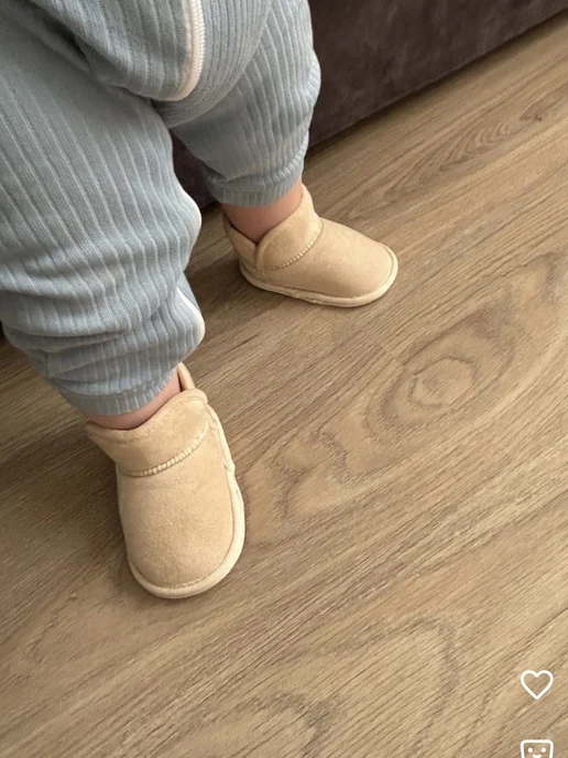 BABY.STORE Пинетки уги теплые для новорожденных, бежевый, фото 3