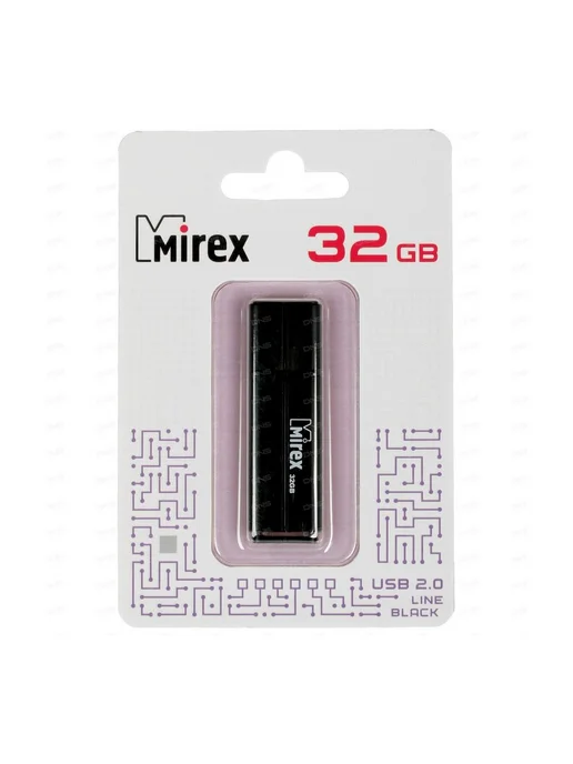 Mirex USB-флеш-накопитель LINE BLACK 32 ГБ USB 2.0, 32 ГБ
