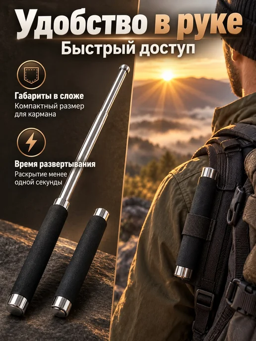 Палка телескоп. 75см, Телескопическая 52 см, фото 2