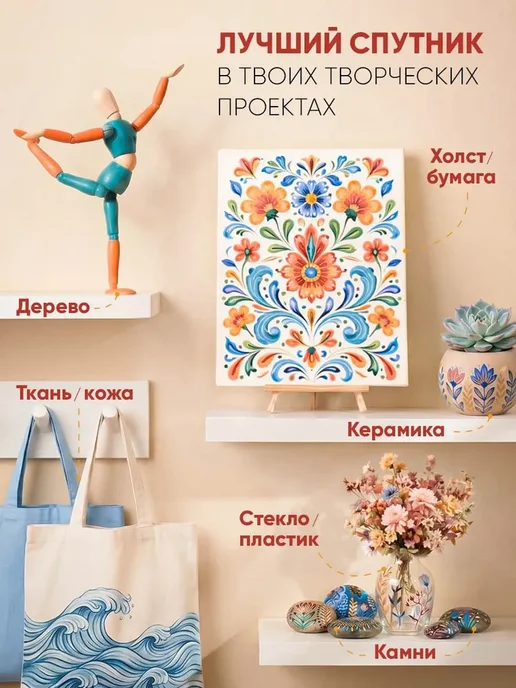 Акриловые маркеры для рисования набор 24 цветов, 24 цв., фото 7
